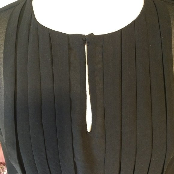 Mango Pleated Sheer Long Sleeved Blouse, Size L - Picture 3 of 8